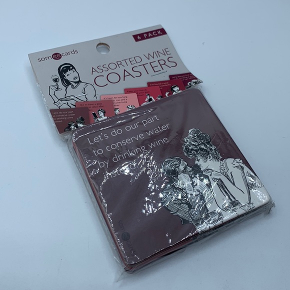 Wine Themed Someecards Novelty Fun Coasters Assorted 6 Pack - Picture 4 of 7